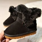 Bottes de neige en cuir sud pour fille - noir qb?