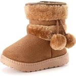 Bottes de neige enfant fille - kaki - fourres - antidrapantes - confortables