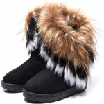 Bottes de neige femme afs jeep - noir - lacets - synthtique - haute - chaussures fourres