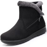 Bottes de neige pour femmes chaussures dhiver bottes chaudes et confortables noir
