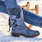Bottes de neige femmes - ecelen - grande taille - lacets - antidérapant - laine bouche mi - tube - bleu ... Bottes de neige femmes - ecelen - grande taille - lacets - antidérapant - laine bouche mi - tube - bleu ...