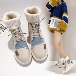 Bottes de neige pour femme hb? - tendance velours beige Bottes de neige pour femme hb? - tendance velours beige