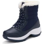 Bottes neige femmes mode dhiver bottes chaud casual chaussures - bleu Bottes neige femmes mode dhiver bottes chaud casual chaussures - bleu