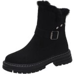 Bottes neige femme mode dhiver bottes chaud casual daim - nubuck noir chaussures Bottes neige femme mode dhiver bottes chaud casual daim - nubuck noir chaussures