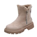 Bottes de neige femme tendance 2022 - beige - chaussures chaudes en velours Bottes de neige femme tendance 2022 - beige - chaussures chaudes en velours