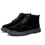 Bottes de neige homme - bottines hiver chaudes - noir - lacets - semelle caoutchouc Bottes de neige homme - bottines hiver chaudes - noir - lacets - semelle caoutchouc