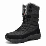 Bottes de neige homme - marque - modèle - tissu oxford - peluche courte artificielle - noir Bottes de neige homme - marque - modèle - tissu oxford - peluche courte artificielle - noir