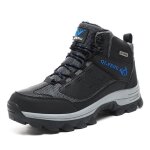 Bottes de neige impermables pour hommes - funmoon - hiver - lacets - peluche - noir