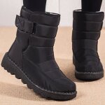 Bottes de neige montantes pour femmes - marque - modèle - noir - lacets - semelles épaisses Bottes de neige montantes pour femmes - marque - modèle - noir - lacets - semelles épaisses