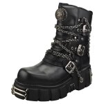Bottes - new rock - straps and chains - mixte - noir - cuir - boucle - 43 eu