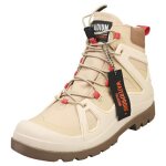 Bottes - palladium - pampa lite + waterproof - femme - marron - textile et synthetique - lacets