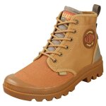 Bottes palladium pampa shade 75 77953 - 299 - femme marron - textile - lacets - caoutchouc