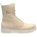 Bottes panama jack frisia - femme - cuir - blanc brut - talon plat - haute