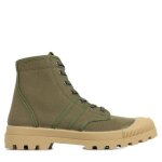 Bottes pataugas originale - vert olive - coton bio - lacets - femme