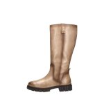 Bottes plates bugatti femme - cuir - beige - lacets - haute - ref taupe