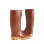 Bottes de pluie aigle chambord pro 2 - homme - ambre / rouge - haute - plat - caoutchouc - lacets Bottes de pluie aigle chambord pro 2 - homme - ambre / rouge - haute - plat - caoutchouc - lacets
