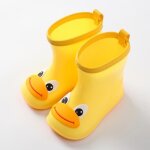 Bottes de pluie pour enfants en pvc jaune - ecelen - antidrapantes et chaudes pour lhiver