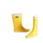 Bottes de pluie - aigle - malouine 2 - jaune / blanc - plat - a lastique - haute