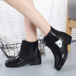 Bottes de pluie femmes antidrapants en caoutchouc - style punk - noir - taille 41