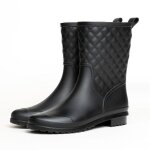 Bottes de pluie femme en caoutchouc - noir - antidrapantes et lgres