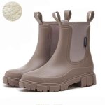 Bottes de pluie femme - marron - semi - hautes - impermables - confort respirant - traction amliore ...