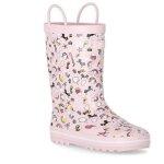 Bottes de pluie trespass starryton licorne menthe - enfant - basse - a lastique - plat