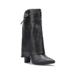 La modeuse - bottes cuissardes - bottes mi - mollet en simili  revers et talon haut. dotes dune fine ...
