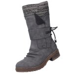 Bottes - rieker - femme - gris - haute - lacets - synthtique - tex - chaude