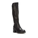 Bottes en simili cuir avec tige asymtrique. dotes dune fermeture zippe sur le ct. talon et semelle ...