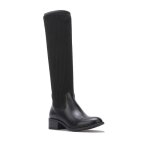 La modeuse - bottes cuissardes - bottes bi - matires effet chaussettes en simili et maille ctele.