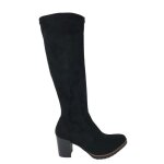 Bottes stretch noires femme dorking - talon 7cm - plateforme confortable - bout pointu