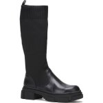 Bottes en simili et tissu effet chaussettes � semelle crant�e. tige semelle int�rieure & ext�rieure : ...