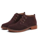 Bottes en sude femme - respirantes - marron - cuir - tige en sude - chaussures femme