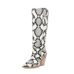 Bottes  talons hauts pour femmes funmoon - blanc - talon carr - hauteur 8cm - style de rue