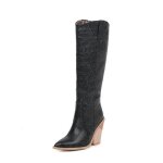 Bottes � talons hauts pour femmes de soir�e en plein air automne hiver noir