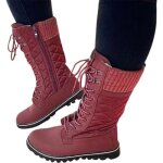 Bottes à talons plats pour femmes - rouge - fermeture éclair latérale - haute qualité Bottes à talons plats pour femmes - rouge - fermeture éclair latérale - haute qualité