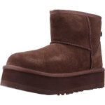Bottes - ugg - classic mini platform - talon compens 2 - lacets - marron