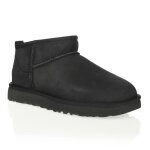 Bottes ugg classic ultra mini ii noir pour femme - tige basse en cuir avec doublure uggplush?