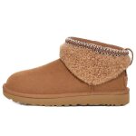 Bottes - ugg - classic ultra mini maxi - boucles - daim - nubuck - marron