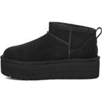 Botte ugg classic ultra mini platform - femme - daim - nubuck - noir - tirette arrière Botte ugg classic ultra mini platform - femme - daim - nubuck - noir - tirette arrière