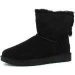 Bottes - ugg - mini bailey bow ii - cuir - noir - haute - plat