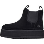 Bottes ugg neumel plateform chelsea - noir - tige en daim - gore lastique - femme