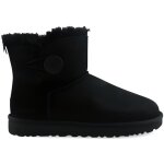 Bottes ugg w mini bailey button 2 noir - femme - peau de mouton double face
