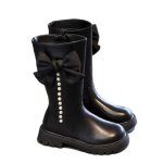 Bottes - vitata - martin - simili cuir noir - haute - zip latéral - enfant fille Bottes - vitata - martin - simili cuir noir - haute - zip latéral - enfant fille