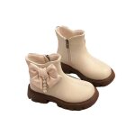 Bottes - vitata - petites bottes fille - cuir microfibre - zip latral - noir