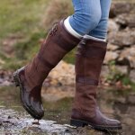 Bottes western cowboy vintage pour femmes avec boucle sangle - marron