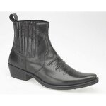 Bottes western pour homme gringos en cuir noir avec lacets - haute tige