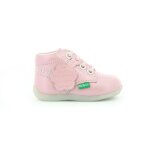 Bottillons - kickers - billy - 2 - rose m�tallis� - cuir - lacets