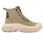 Bottines et boots pallawave olive - palladium - femme - canvas - lacets - plat - moyenne Bottines et boots pallawave olive - palladium - femme - canvas - lacets - plat - moyenne