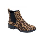 Bottines chelsea l�opard femme